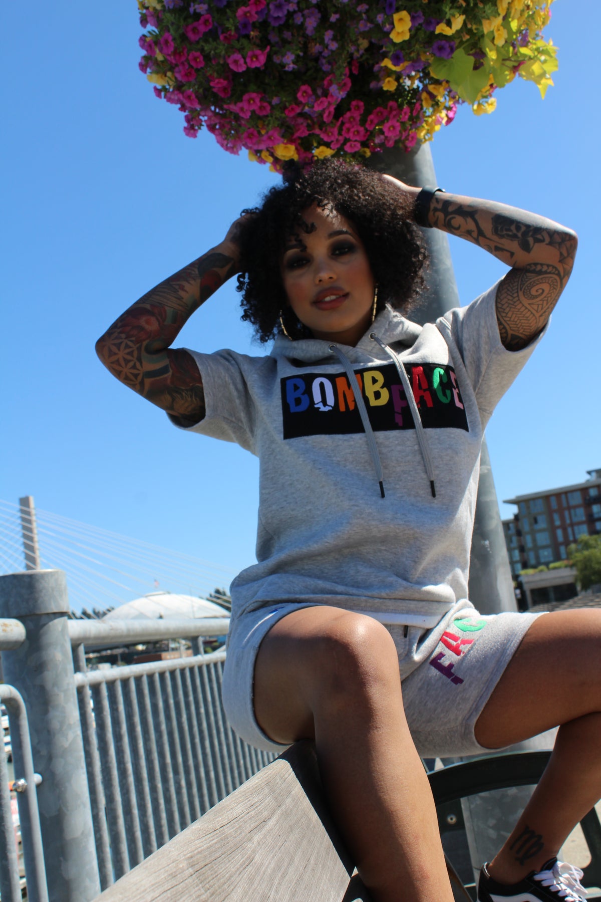 Nameplate Short sleeve hoodie