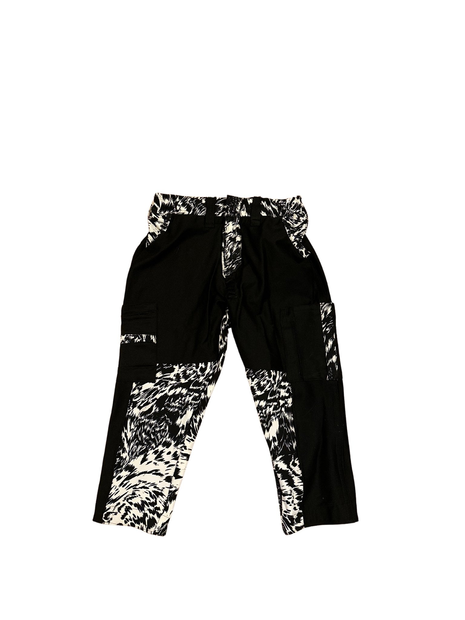 Custom Black & White Balenciaga Fabric 2 Piece Vest, Capri Pant - BombFace Brand