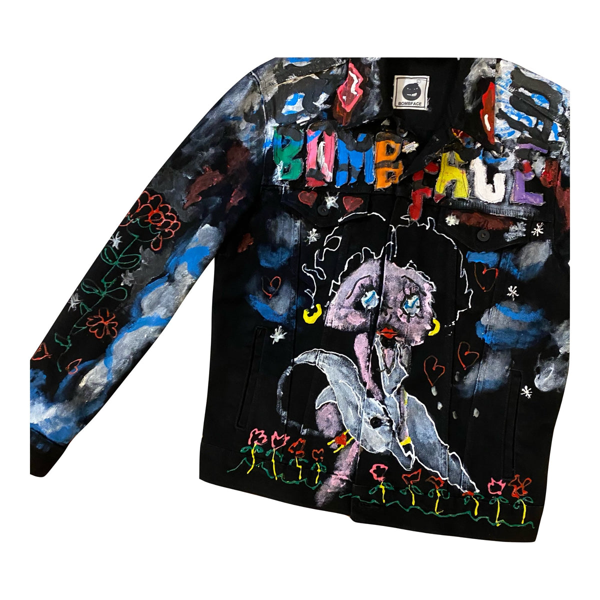 Custom Black Jean Jacket - BombFace Brand
