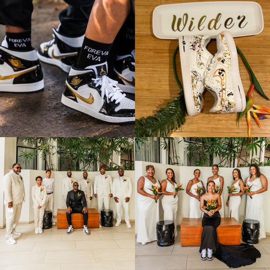 Styling & Custom shoes at a Wedding - BombFace  Brand