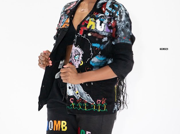 Custom Black Jean Jacket - BombFace Brand