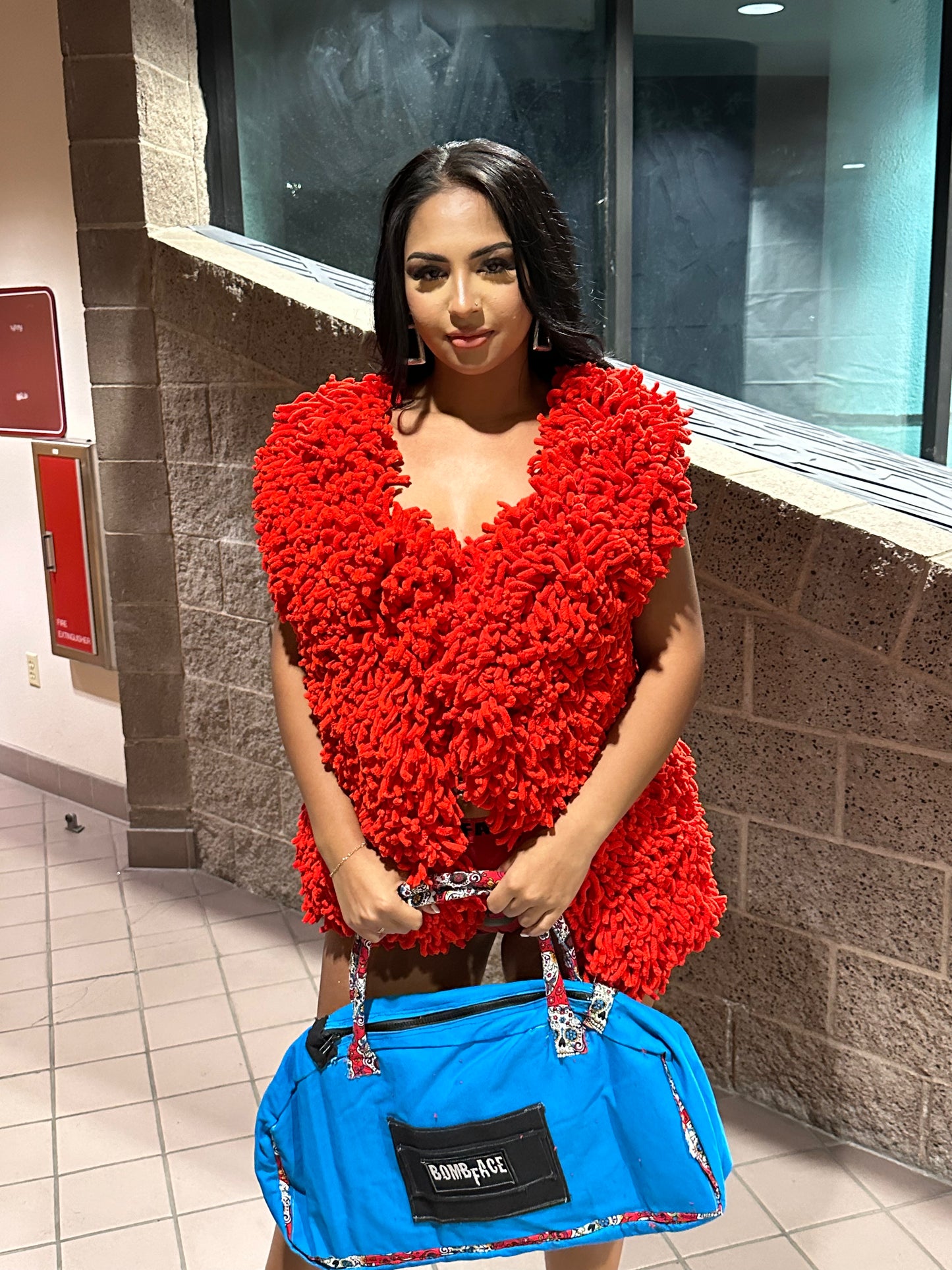 Custom Red Cherry Sherpa & Candy Skull bag - BombFace Brand