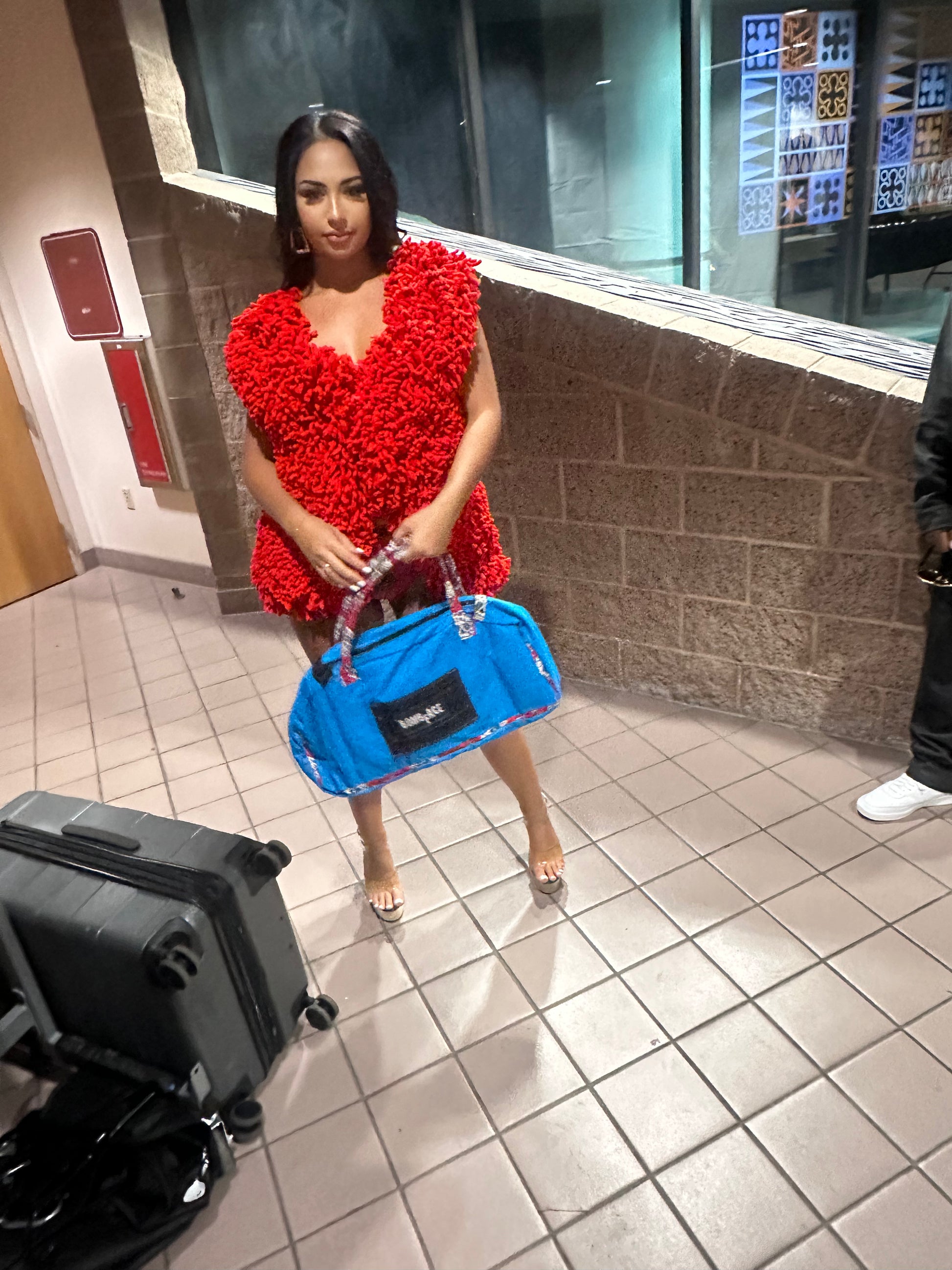 Custom Red Cherry Sherpa & Candy Skull bag - BombFace Brand