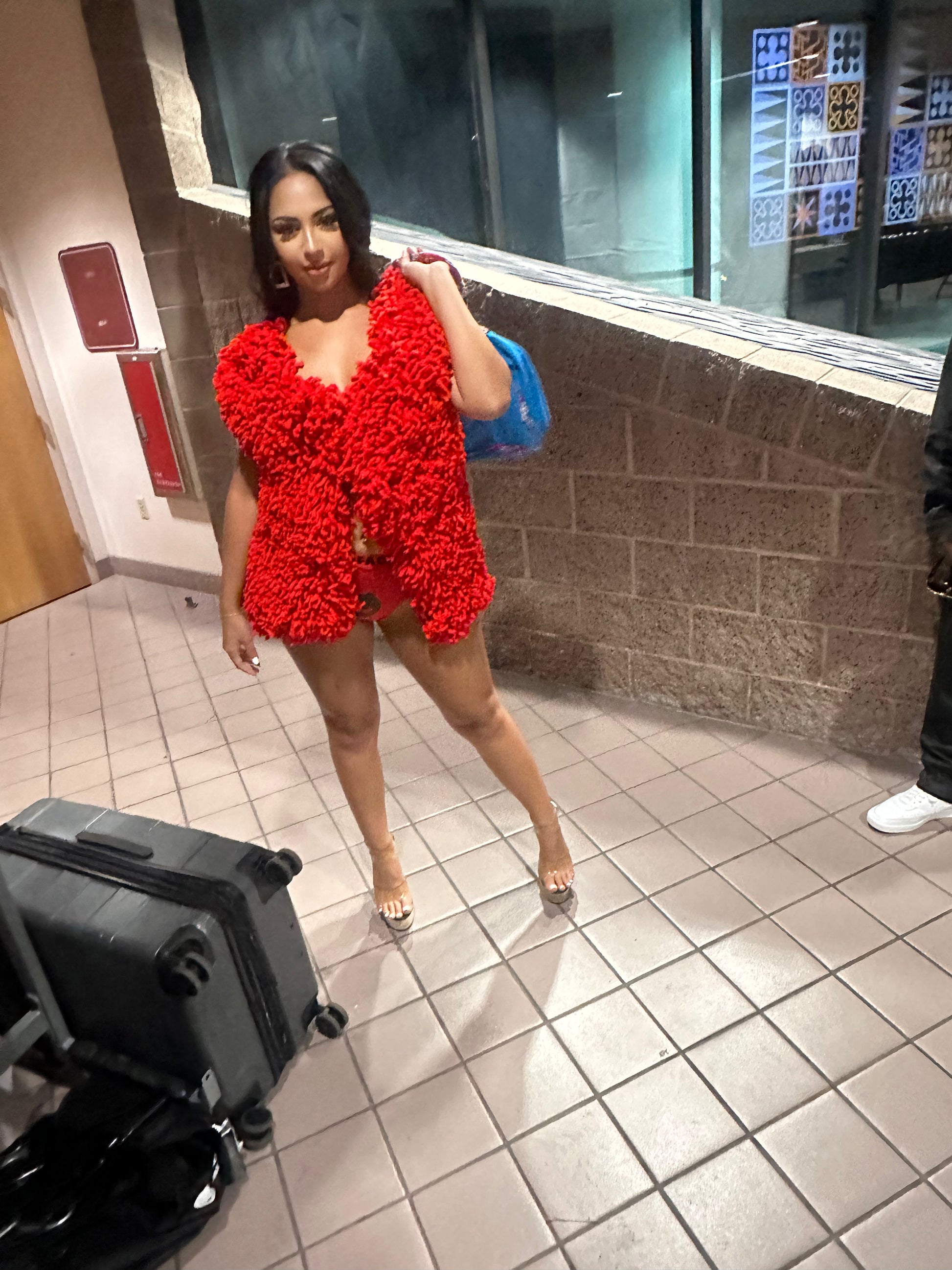 Custom Red Cherry Sherpa & Candy Skull bag - BombFace Brand