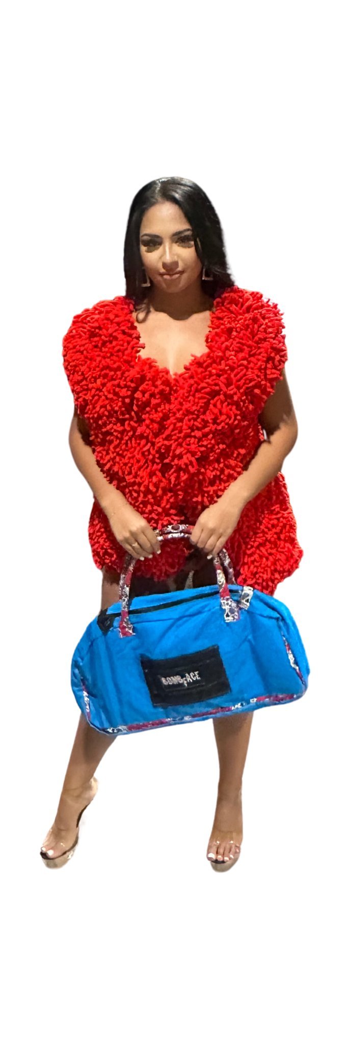 Custom Red Cherry Sherpa & Candy Skull bag - BombFace Brand