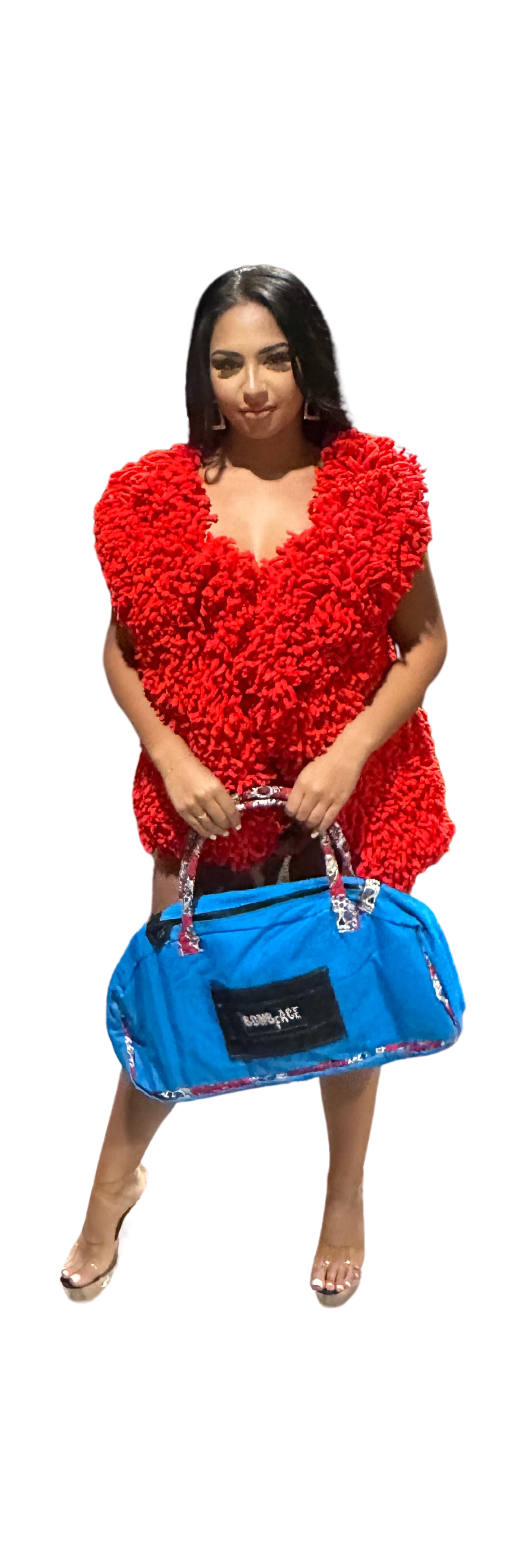 Custom Red Cherry Sherpa & Candy Skull bag