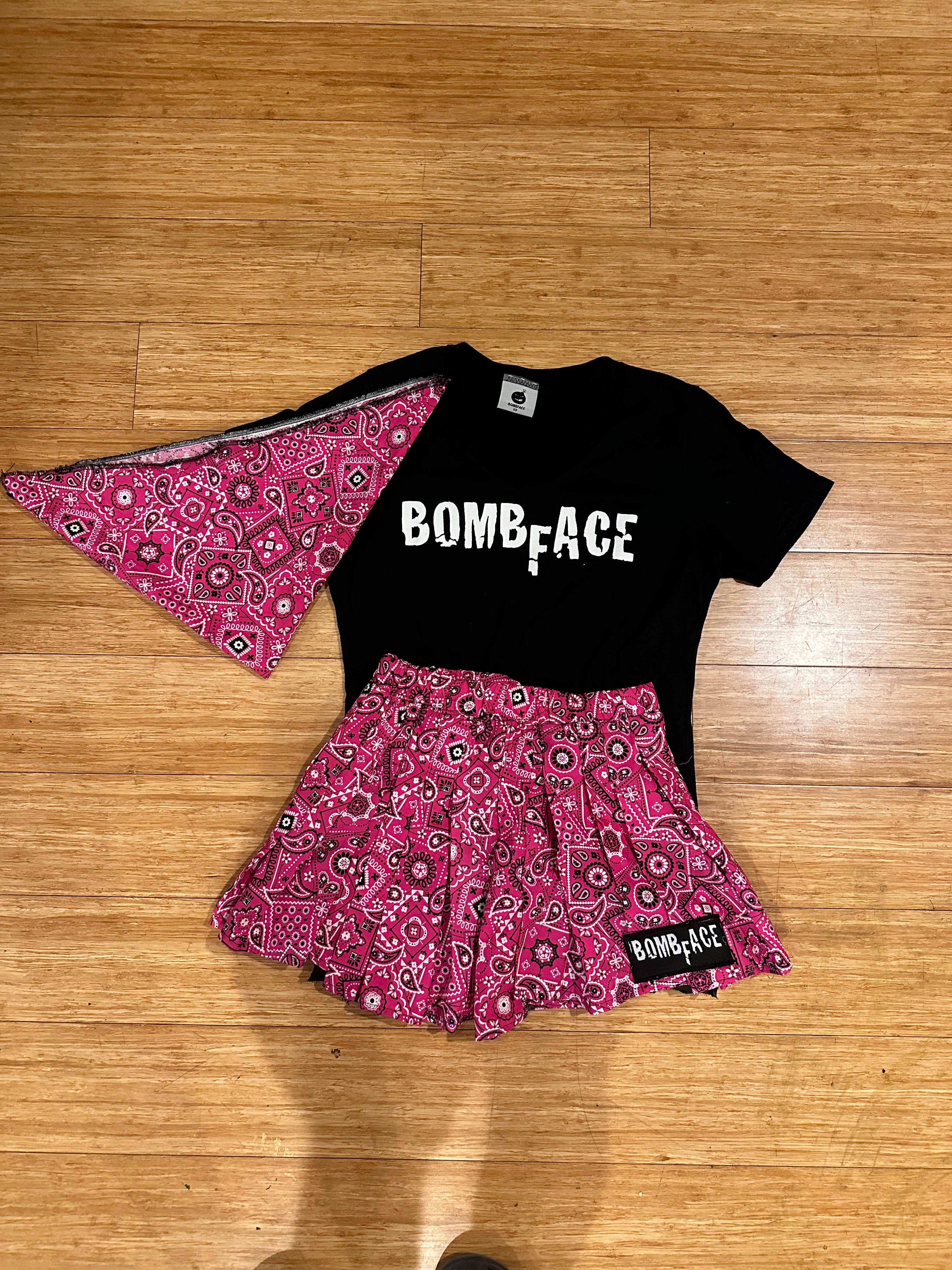 Custom Pink Paisley Skirt & Bandana