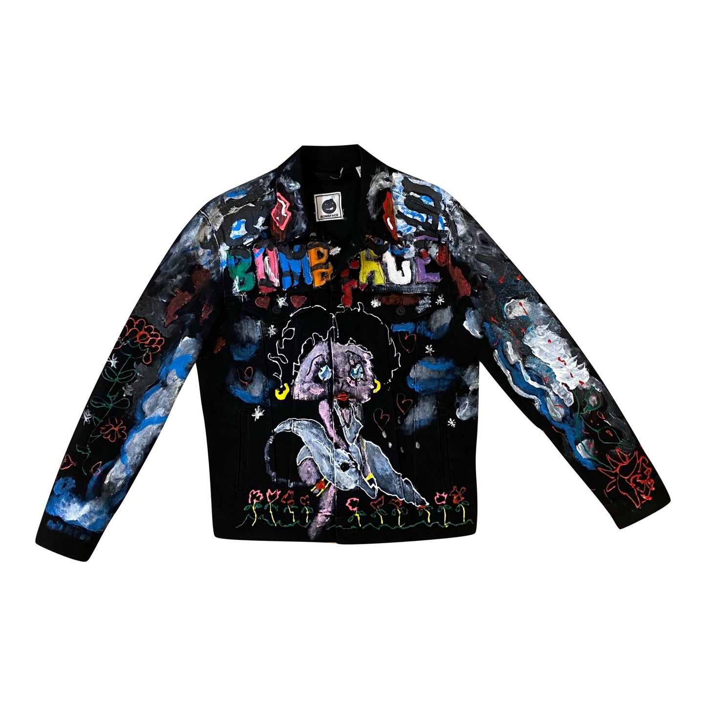 Custom Black Jean Jacket - BombFace Brand