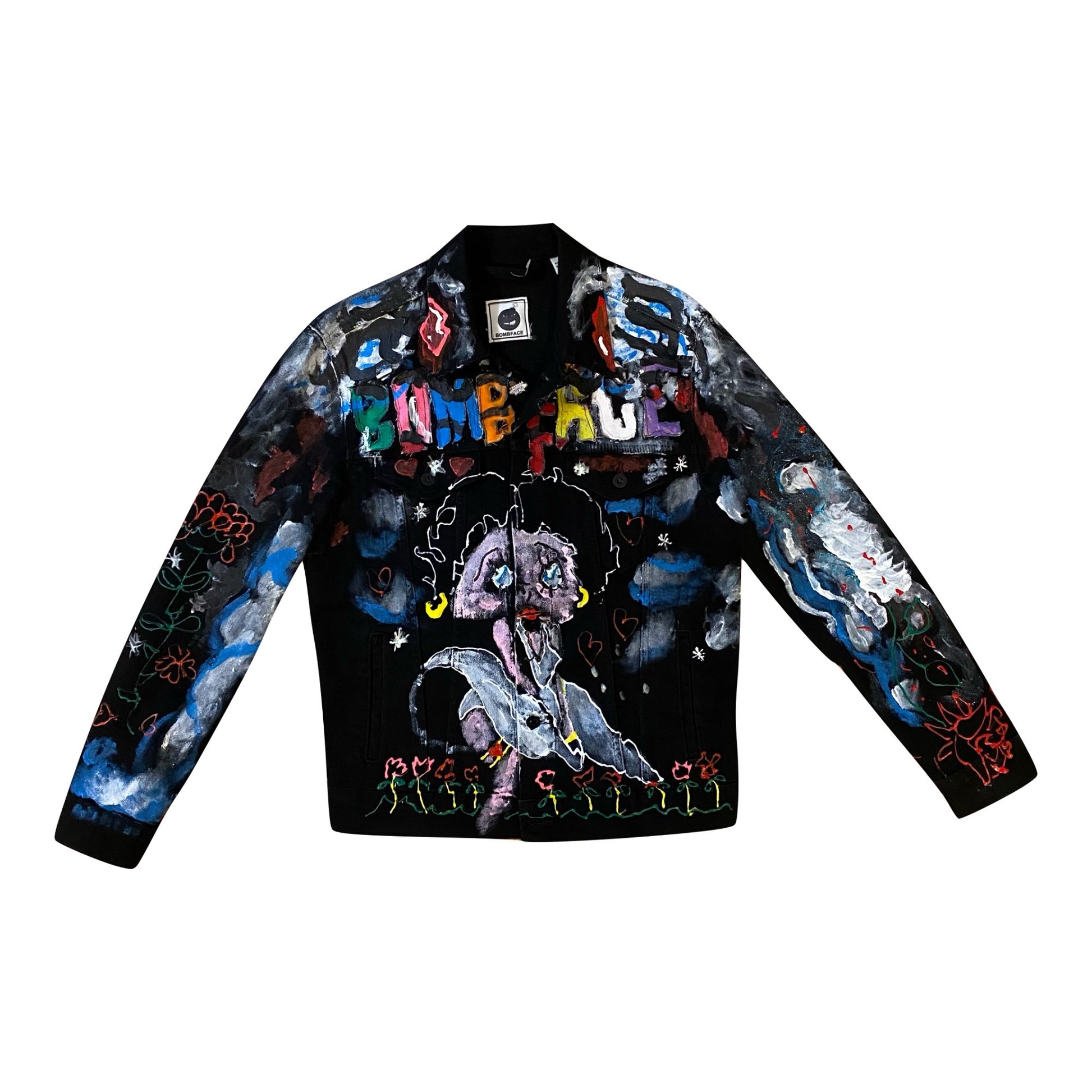 Custom Black Jean Jacket - BombFace Brand