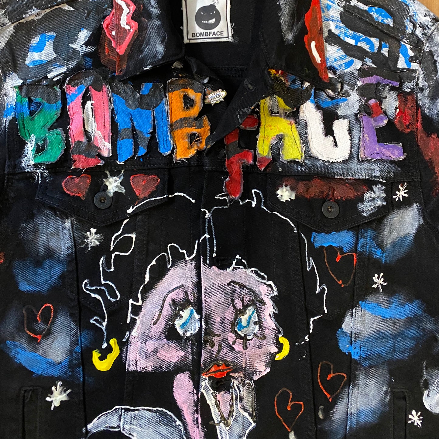 Custom Black Jean Jacket - BombFace Brand