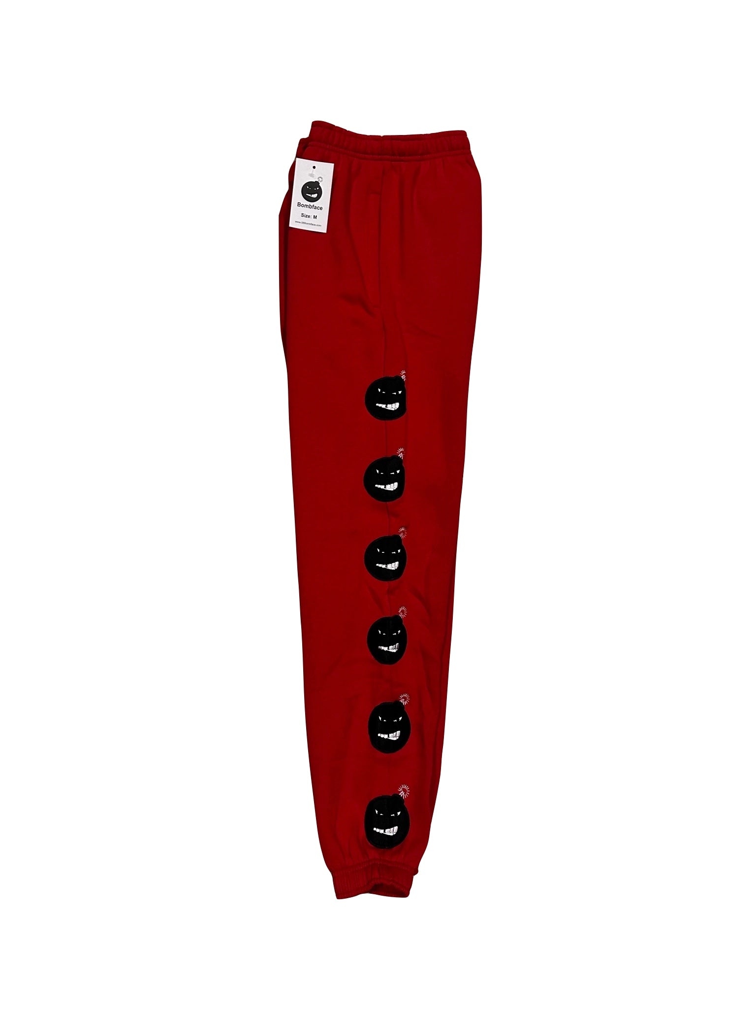 Red sweatpants, BombFace Red Sweatpants, Sweatpants with zippers, Red pants, classic red sweatpants