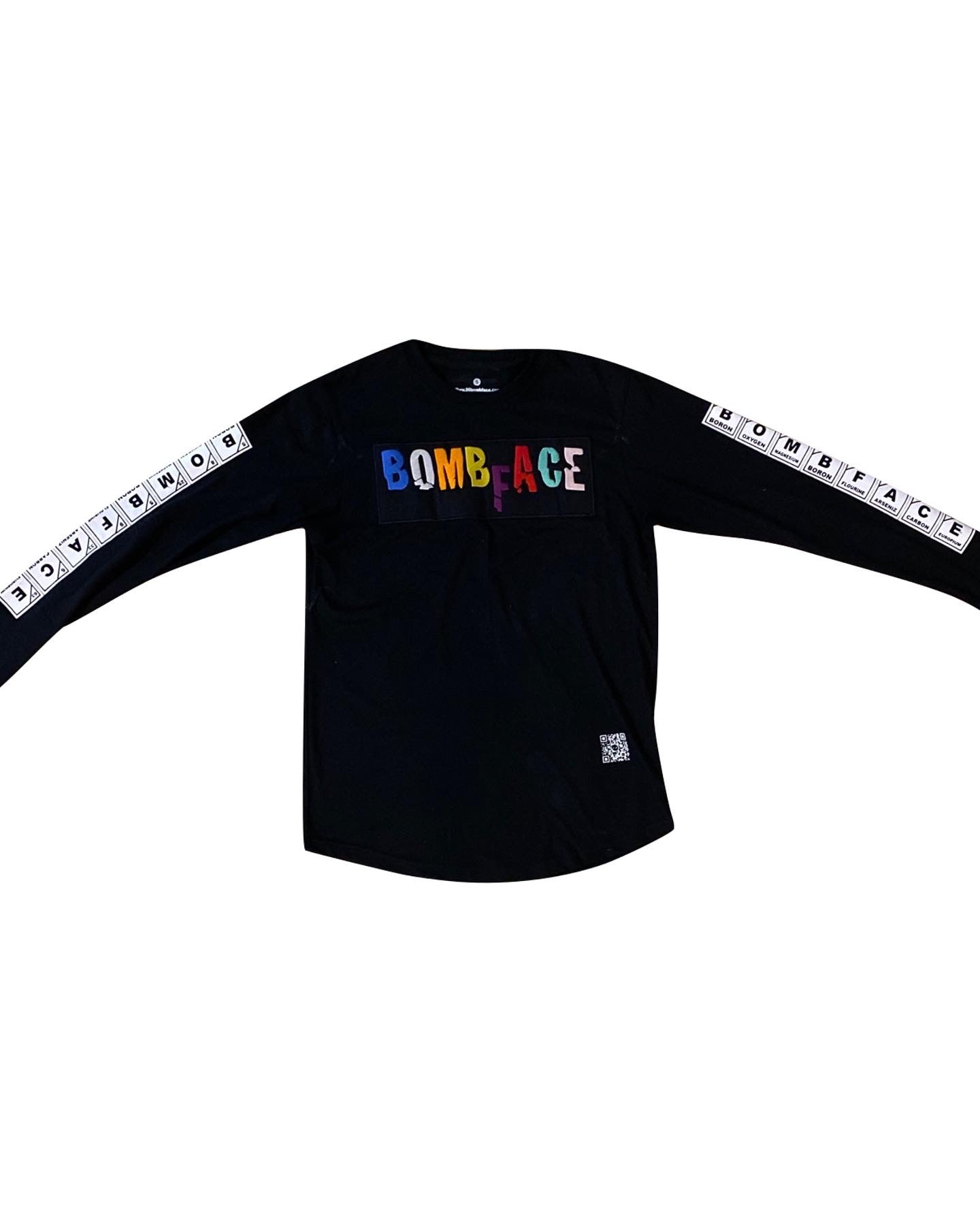 Black long sleeve t-shirt, t-shirt, streetwear shirt, black heavy cotton t-shirt, cotton t-shirt. BombFace Chemistry